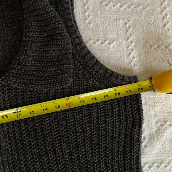 Christopher & Banks C.J. Chunky Knit Sweater Vest Gray Collared Zip Front 1X - Picture 10 of 11